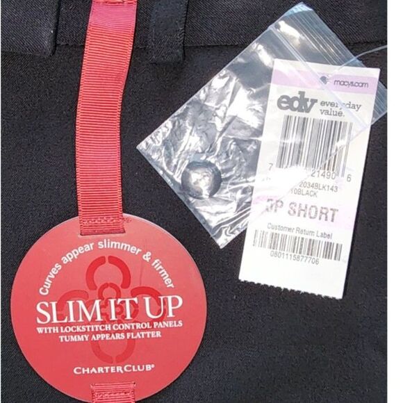 NWT Charter Club Slim It Up Black Dress Pants Sz 6P Short - Picture 3 of 7